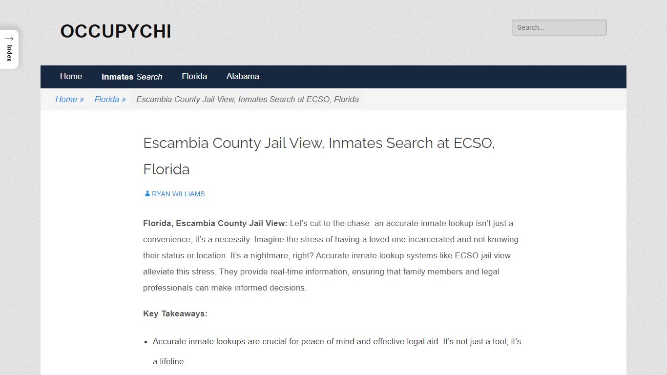 Escambia County Jail View, Inmates Search at ECSO, Florida
